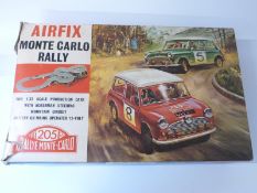 Airfix Monte Carlo Rally 205 1:32 scale Scalextric style slot-car set with Ackerman steering,