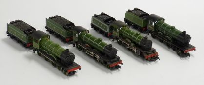 Four Hornby 00 gauge LNER 4-6-0 locomotives Manchester United, Cheshire, 8509 and 8544