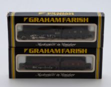 Two Graham Farish N gauge LMS locomotives 2-8-0 Class 8F 8177 1901 and 4-4-0 Class 4P 1111 1201,