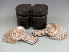 A pair of pre-1881 King's Own Buckinghamshire Militia officer's epaulettes with rare pompom for