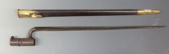 British Army 1853/72 socket bayonet for Martini Henry rifle with third pattern scabbard with