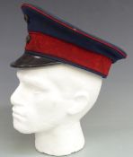 WWI Prussian Army peaked cap, dated 1910 to the manufacturer's label Sonderklasse Berlin