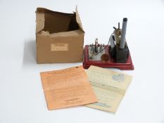 Fleischmann stationary live steam engine with brick effect chimney and water funnel, in original box