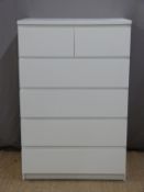 Modern white chest of two over four drawers W81 x D48 x H123cm