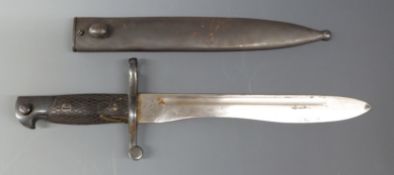 Spanish M1941 Bolo Bayonet blade marked Toledo FN and number 2818 with metal scabbard, blade