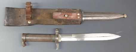 Swedish 1896 pattern bayonet EJAB makers marks to blade, further stamps to blade and scabbard,