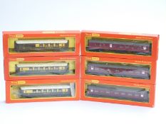 Six Hornby 00 gauge coaches, all in original boxes