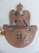 Napoleonic French shako plate / hat badge for the Eighteenth Line Infantry