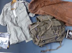 A quantity of militaria including Nigerian police uniform, Bergen etc