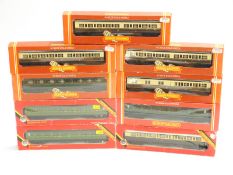 Nine Hornby 00 gauge SR and GWR coaches, all in original boxes
