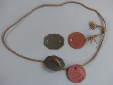 Two sets of WWII identity tags for Andrew Anthony Barrow, Officer C.E. 149130 RAF  VR and 223688.