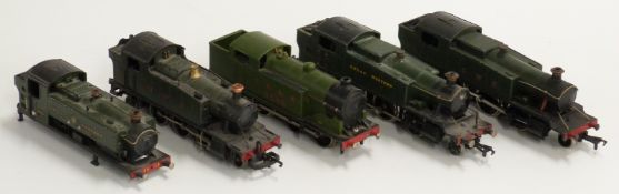 Five Hornby Dublo and similar 00 gauge tank locomotives
