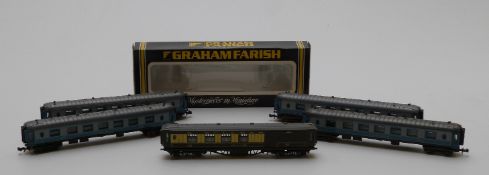 Five Graham Farish and Lima N gauge Pullman coaches, one in original box