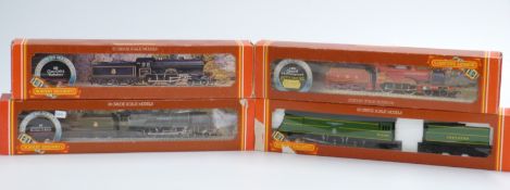 Four Hornby 00 gauge locomotives BR 4-6-2 Coronation Class Duchess of Athol R262, LMS 4-4-0 Class 4P