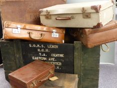 A large military crate with stencilled Royal Gloucestershire Hussars, Eastern Avenue, Gloucester,