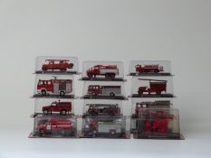 Sixty Del Prado and similar diecast model fire engines, all in original boxes, some with related