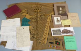A collection of WWI documents / books / militaria for the Royal Irish Rifles including roll of