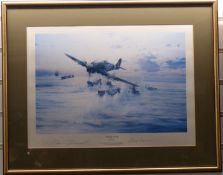Robert Taylor print 'Typhoon Attack' signed by artist and Bee Beaumont, one of a special edition