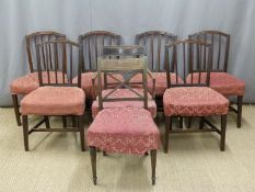 Set of eight 19thC dining chairs (7+1)