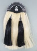 A leather and silver plate sporran with Cameron Highlanders badge