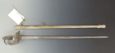 An 1897 pattern British Infantry officer's sword in scabbard by Firmin and Son, with letter of