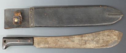 USA army WWII machete, stamped to 37cm blade no1250 1944 complete with scabbard