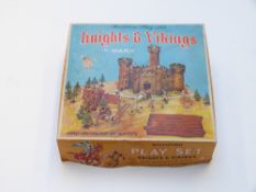 Marx Knights & Vikings hand decorated miniature play set, in original box