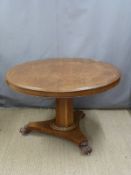 A 19thC mahogany tilt top breakfast table, diameter 113cm