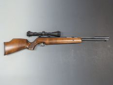 Weihrauch HW97K .22 air rifle with adjustable gilt trigger, chequered semi-pistol grip, shaped