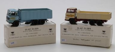 Two Olaf Olsen hand built limited edition model Foden lorries each with numbered brass plaque, in