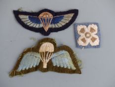 WWII SAS Special Air Service cloth qualification wing/badge, officier pattern airborne parachute