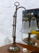Brass table lamp, height 58cm