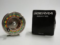 Scierra XDA91 fly fishing reel with box and line.