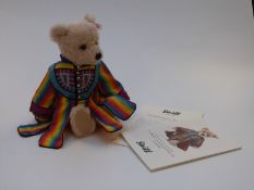 Steiff Original Teddy bear Joseph with cream mohair, jointed limbs and multi-coloured coat,