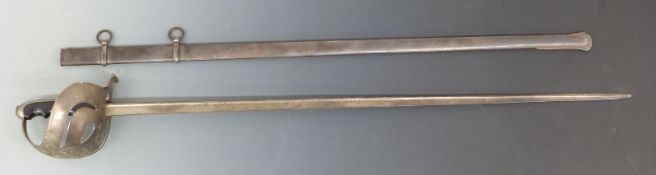 Italian 1888 pattern sword with 80cm engraved blade with scabbard.
