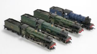 Four Hornby Dublo 00 gauge 4-6-0 locomotives Croxteth Hall, Albert Hall, Maindy Hall and 61525
