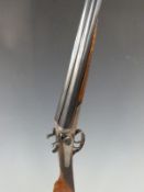 Thomas Wild 12 bore side by side hammer action shotgun with engraved lock, hammers, underside, top