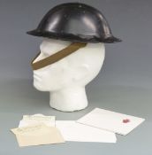 Civil Defence helmet and related cards
