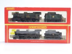 Two Hornby 00 gauge BR 4-6-0 locomotives County Class County of Stafford 1027 and Castle Class