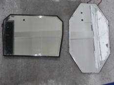 Two bevelled edge mirrors