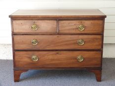 Georgian mahogany chest of two over two drawers, W102 x D49 x H77cm