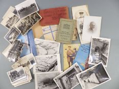 A collection of WWI postcards including postcard book of Arras, Gloucestershire Regiment etc.,
