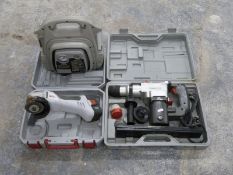 Halfords portable power pack 200, hammer drill and cordless angle grinder