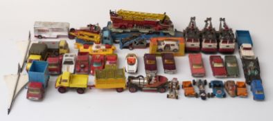 Thirty-nine Corgi Toys diecast model vehicles including Chipperfields Circus, Batmobile, The Beatles