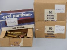 One-hundred-and-seventy-three .303 British rifle cartridges. PLEASE NOTE THAT A VALID RELEVANT