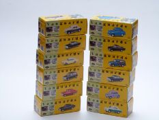 Twelve Vanguards 1:43 scale limited edition diecast model cars, all in original boxes
