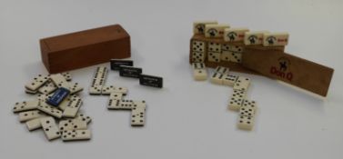 Two sets of advertising dominoes Don Q and Hepworth of Hazlehead, both in original wooden boxes