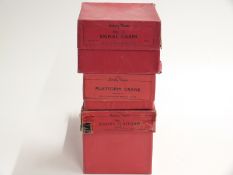 Three Hornby 0 gauge buildings and accessories comprising No.1 Goods Platform, No.2 Signal Cabin and