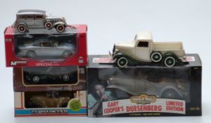 Six ERTL, Saico and similar diecast model vehicles including limited edition 1:18 scale American