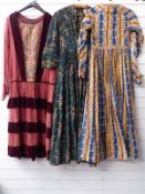 Three Victorian dresses